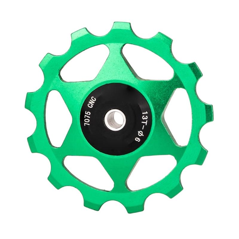 13T Aluminum Alloy Bicycles Shifts Guide Wheel Rear Derailleur Pulley Sealed Bearing Wheel Bike Rear Derailleur Pulley зелёный