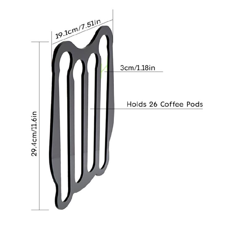 Black Acrylic Coffee Pods Rack Coffee Pods Stand Coffee Pods Shelf Acrylic Coffee Pods Holder Suitable for Coffee Pods