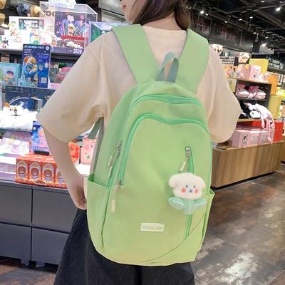 Thin and Light Men's and Women's Backpacks Large Capacity Casual Simple High School Cute Pendant College Student Travel Backpack