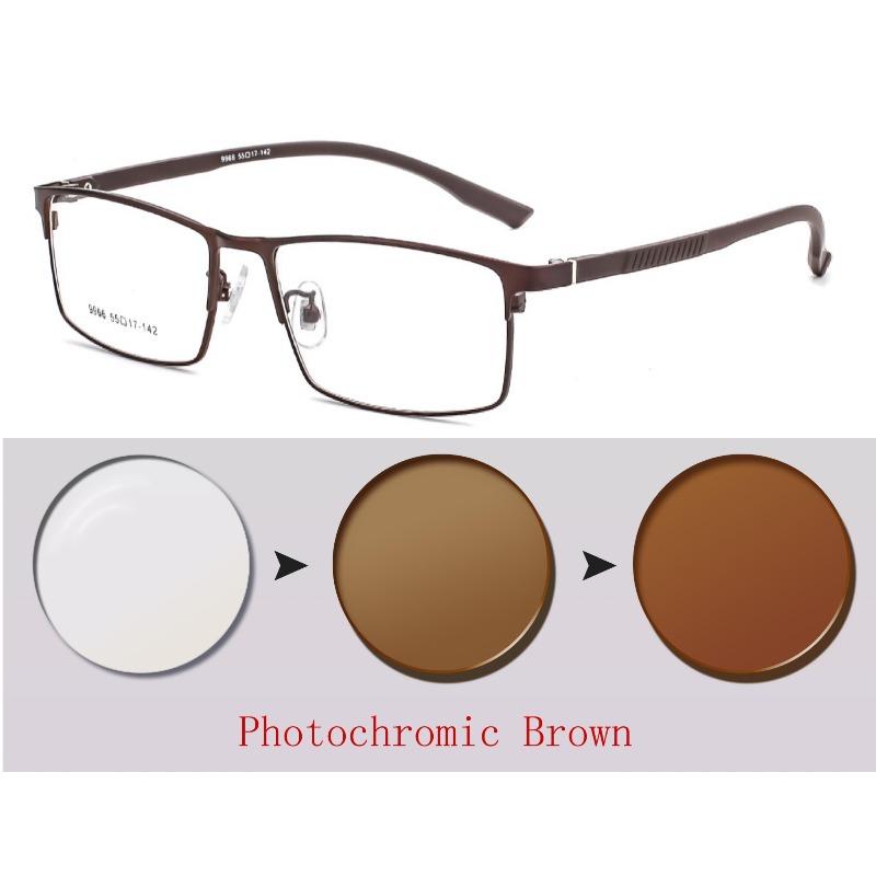 Metal Alloy Photochromic Myopia Eyeglasses for Women Men Prescription Spectacles -0.5 to -3.0 Diopter