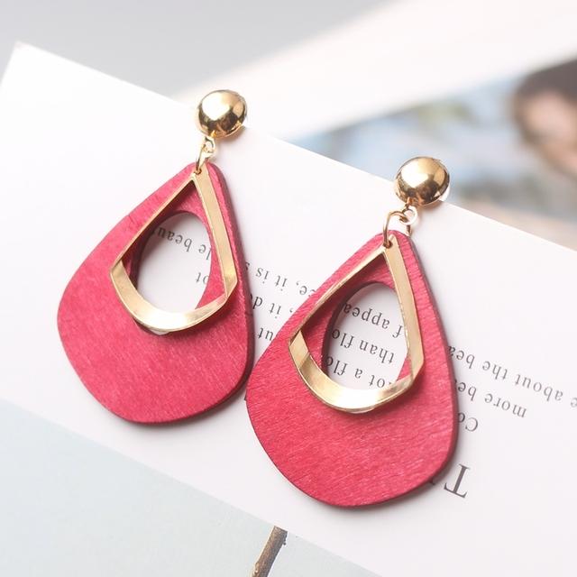 Geometric Earrings Korean Vintage Metal Acrylic Dangle Hanging Earring Brincos Simple Accessories for Women Jewelry