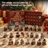 Desktop Decorative Advent Calendar Days Christmas Figurines 24 with Acrylic Cat Figurines, Countdown Small