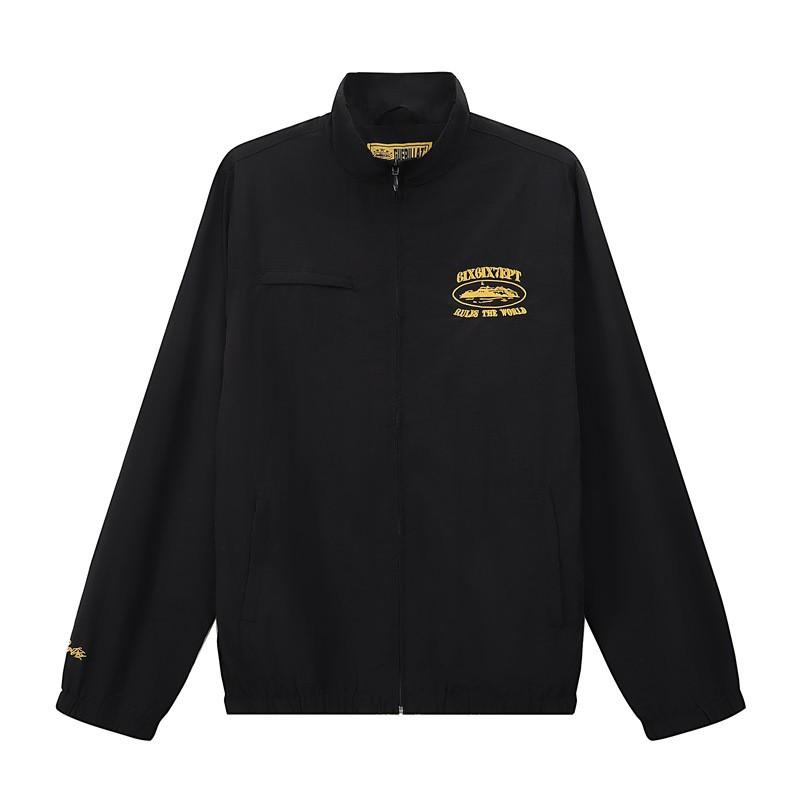 Mens Breathable Mesh Embroidered Track Suit Set Casual Windbreaker Jacket Pants Loose Fit Outdoor Wear