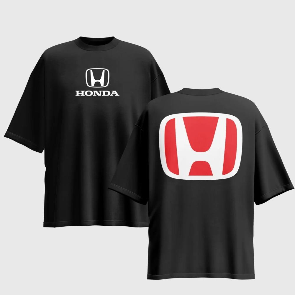 T-shirt Honda da Uomo e Donna Estiva Nuova Cotone Maglietta Honda Stampata Unisex Manica Corta Primavera Autunno Moto Ciclismo Top
