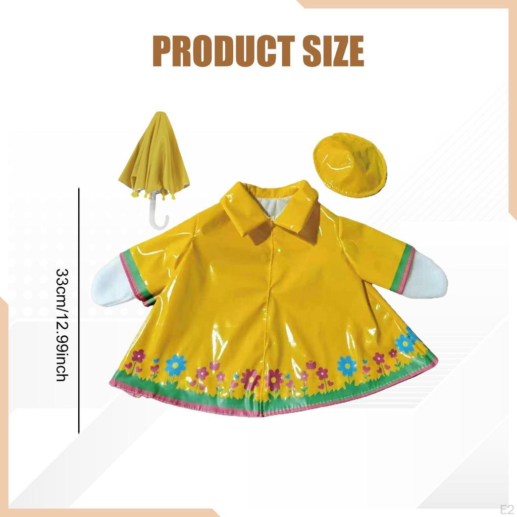 23 Inch Porch Goose Outfits Statue Costume Lovely Clothing Yellow 3Pcs/Set Raincoat for