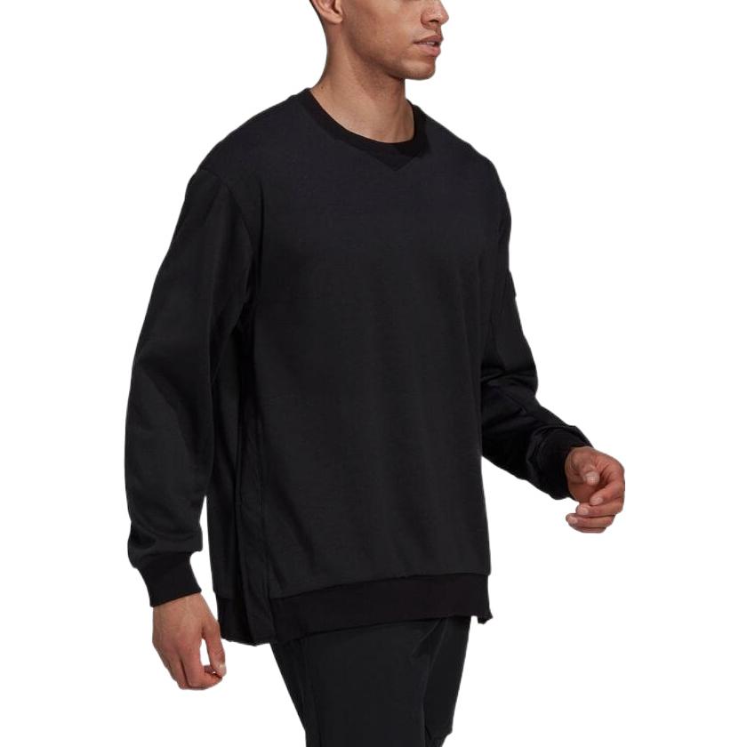 Adidas Casual Crew Neck Sweatshirt Men Tops Black HH8114