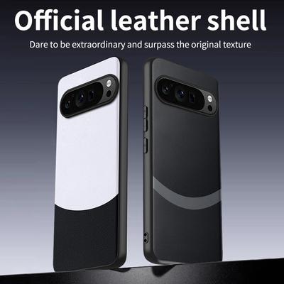 Luxury Genuine Leather Business Phone Case for Google Pixel 9 Pro 9 XL 8 7 7A 6 Pro Plain Skin Shockproof Cover for Full Protection Cover