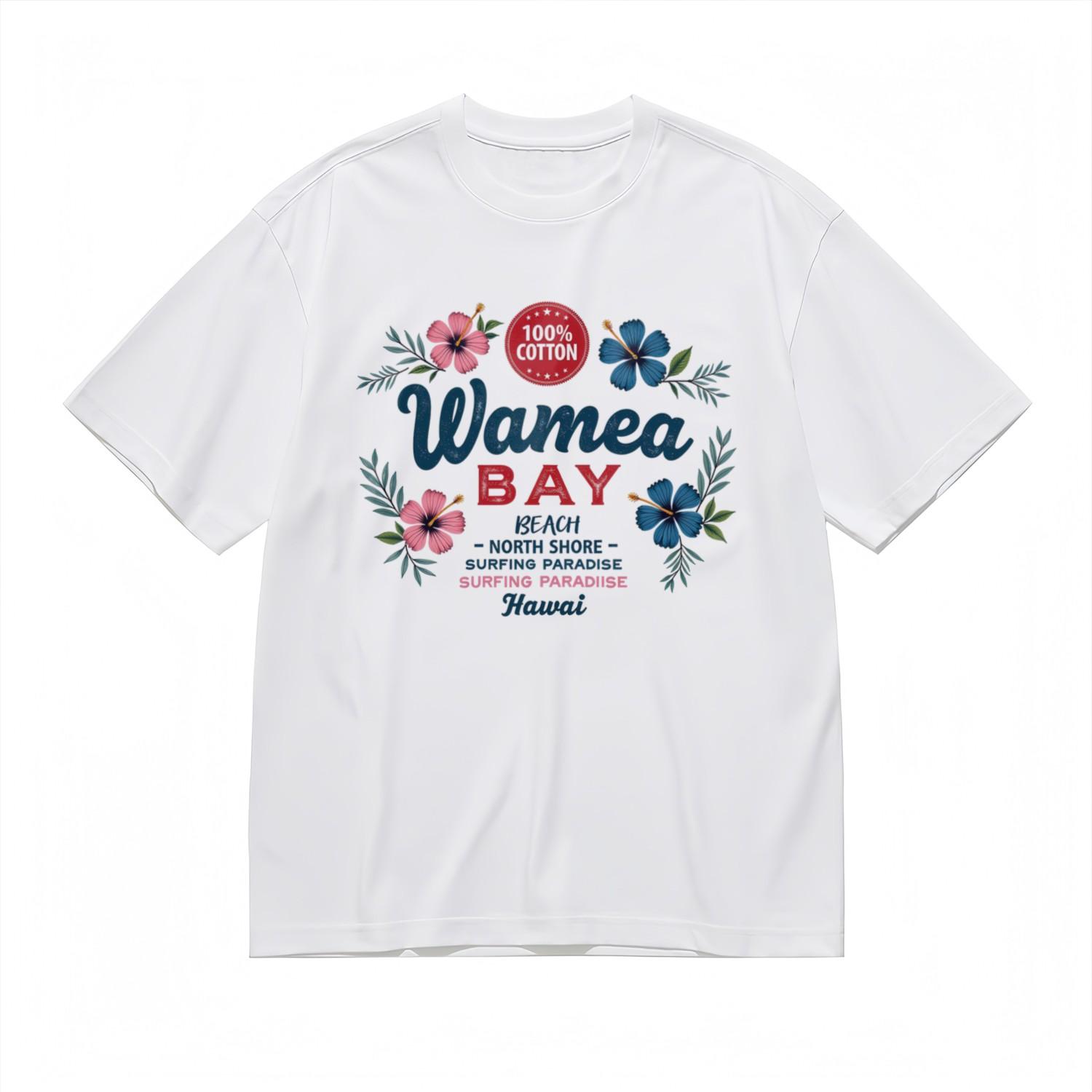 

Women s Soft Fashion Comfy Classic T-Shirt Floral Bay Print Design Cotton Tee 3XL