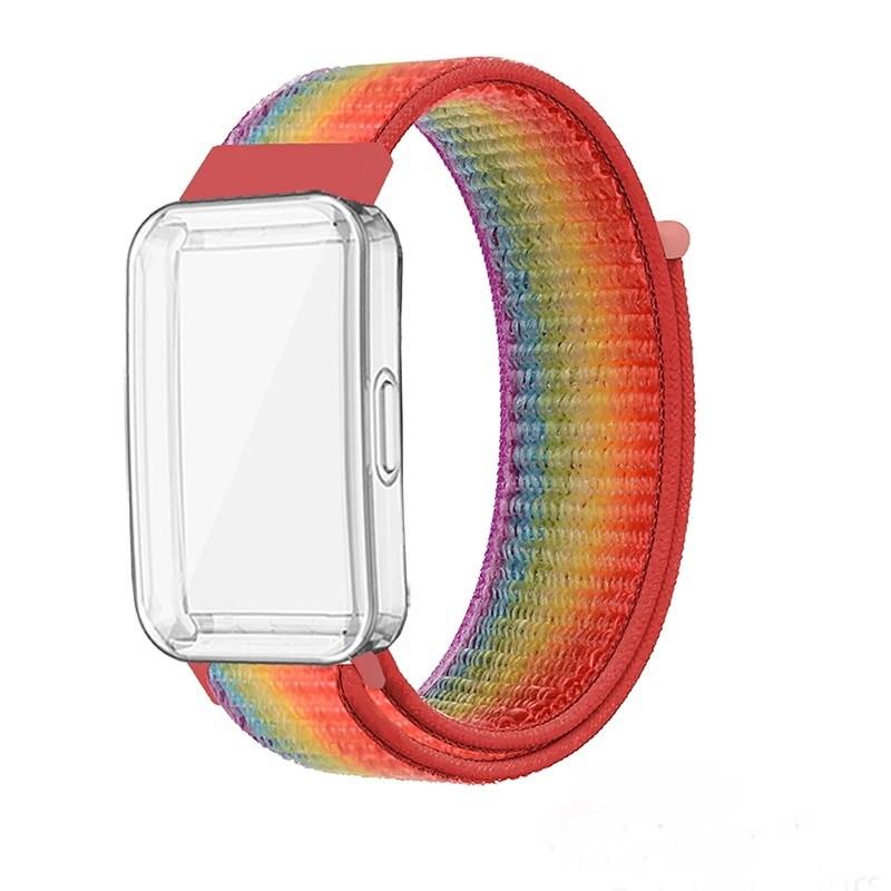 Nylon Loop Strap with TPU Protection Case Cover for Huawei Band 10 9 8 Strap Bracelet Wristband Correa for Huawei band10