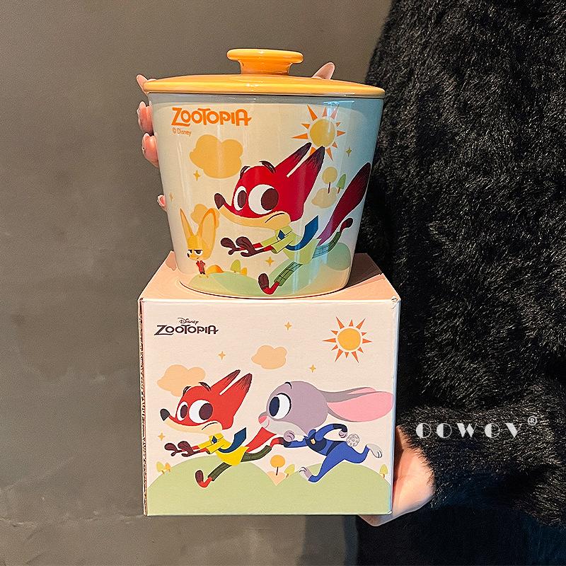 

Zootopia ceramic instant noodle bowl Stity dormitory students with lid with high value 2025 new birthday gift 1300ml [price control 59.9]