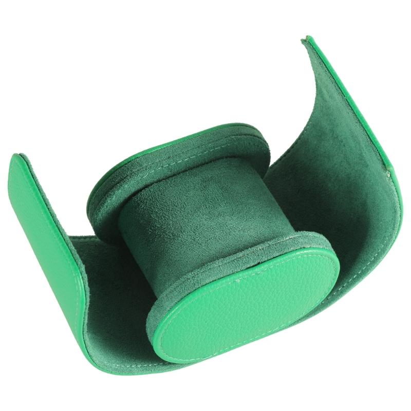 Vintage Skórzane Pudełko na Zegarki Etui Rolka na Zegarki Okrągła Klamra Kieszeń na Zegarek Torba Wygodne do Użytku na Zewnątrz Przechowywanie Zegarków dla Pary
