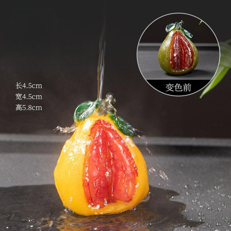 Mini Fruit Mode Colour-changing Tea Pet Creative Resin Household Office Fruits Decoration Tea Ceremony Tea Set Accessories 2025