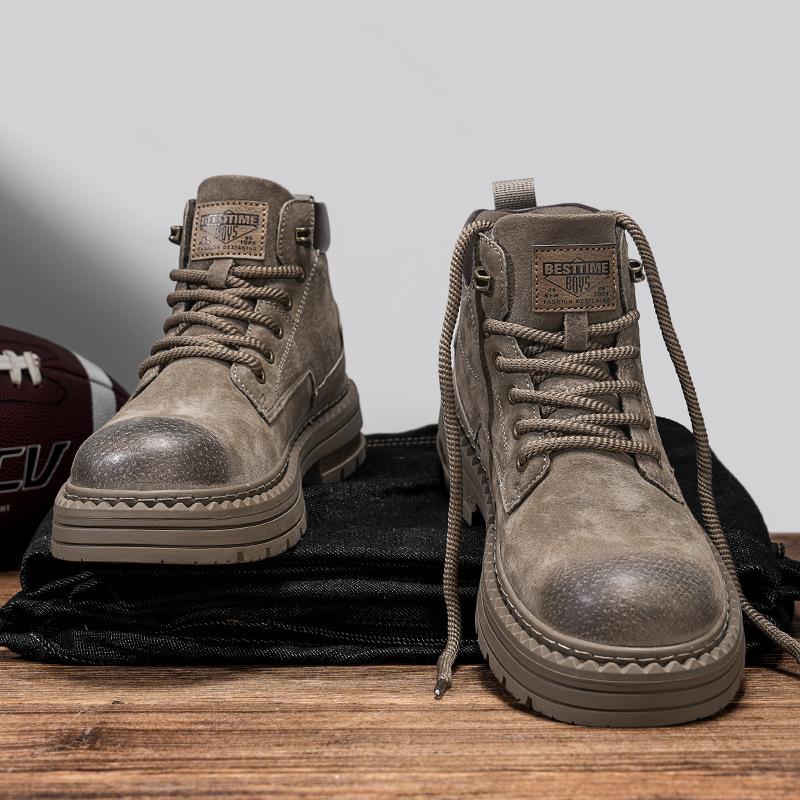

Martin boots new winter British retro high-top leather rhubarb boots platform boots 44 [standard sports code] хакі