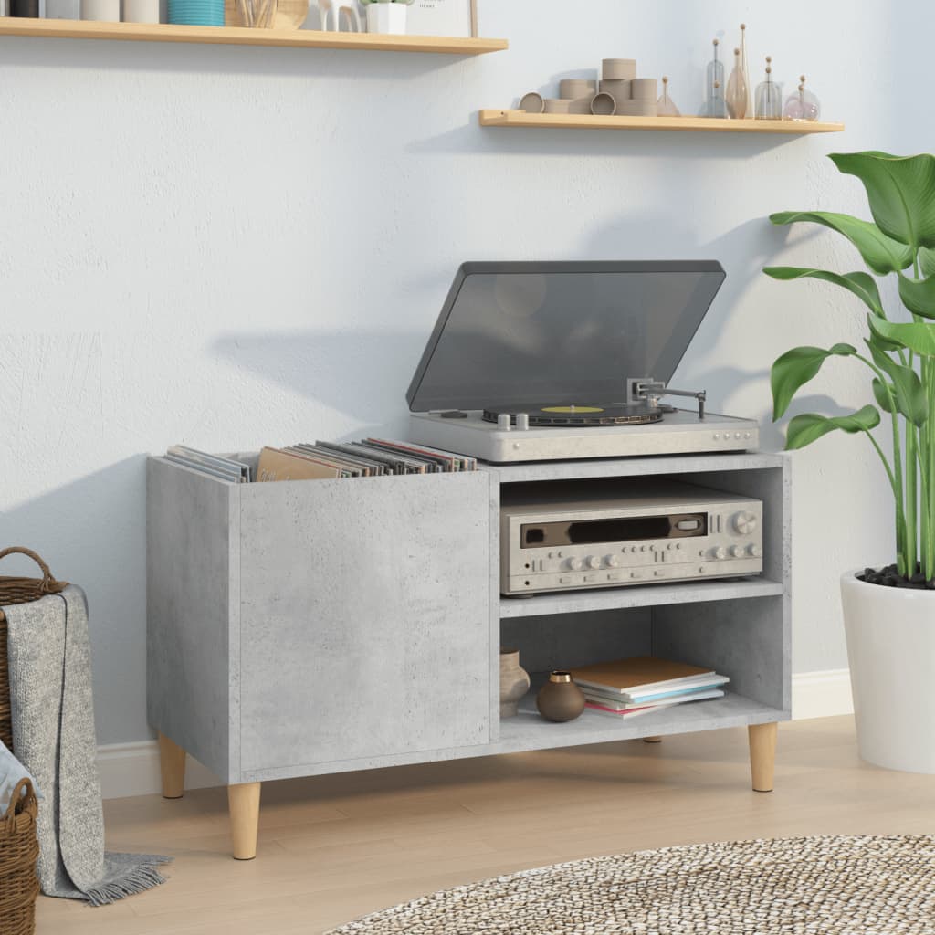 Record Cabinet Concrete Grey 84.5 x 38 x 48 cm Engineered Wood