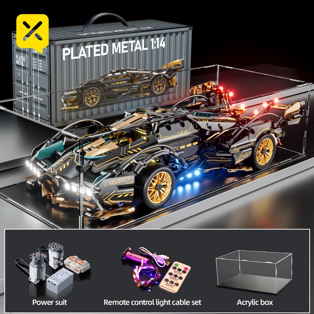 ToylinX 1:14 Supercar Building Block Toy ABS Material Age 14+ Optional Power Group Christmas Gift for Adults and Kids With Box