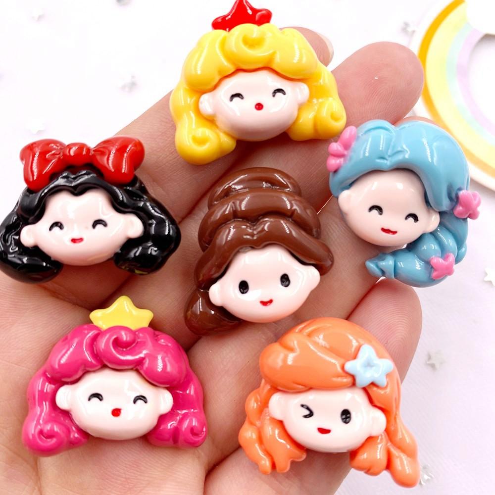 Resin Colorful Kawaii Sister Princess Flat Back Cartoons Figurines 10PCS Scrapbooks DIY Phone Decor Bow Accessories Crafts OM428