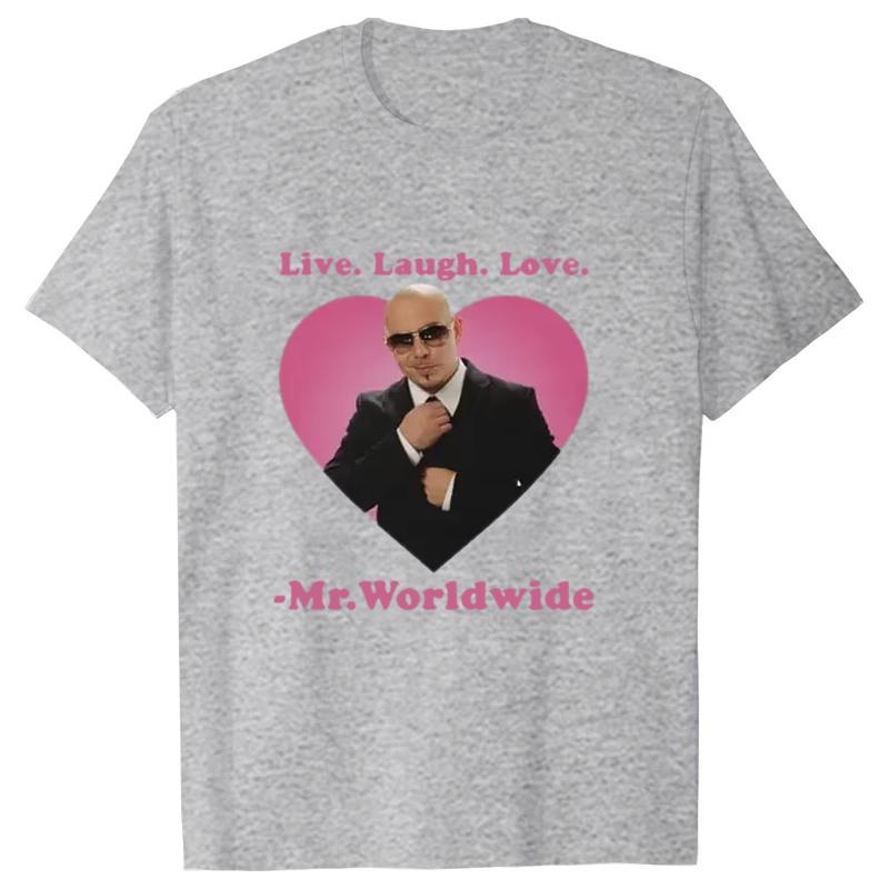 Vivi Ridi Ama Sig.. T-shirt Grafica Pitbull da tutto il mondo per Donna Uomo Hip Hop Moda Retro T-shirt Unisex Estiva a Maniche Corte