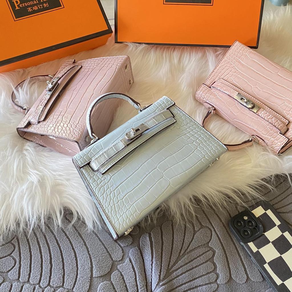 Europese & Amerikaanse Retro Krokodillenpatroon Kelly Enkelbandige Crossbody Tas: High-End, Modieuze, Lichte Luxe Handtas voor Dames
