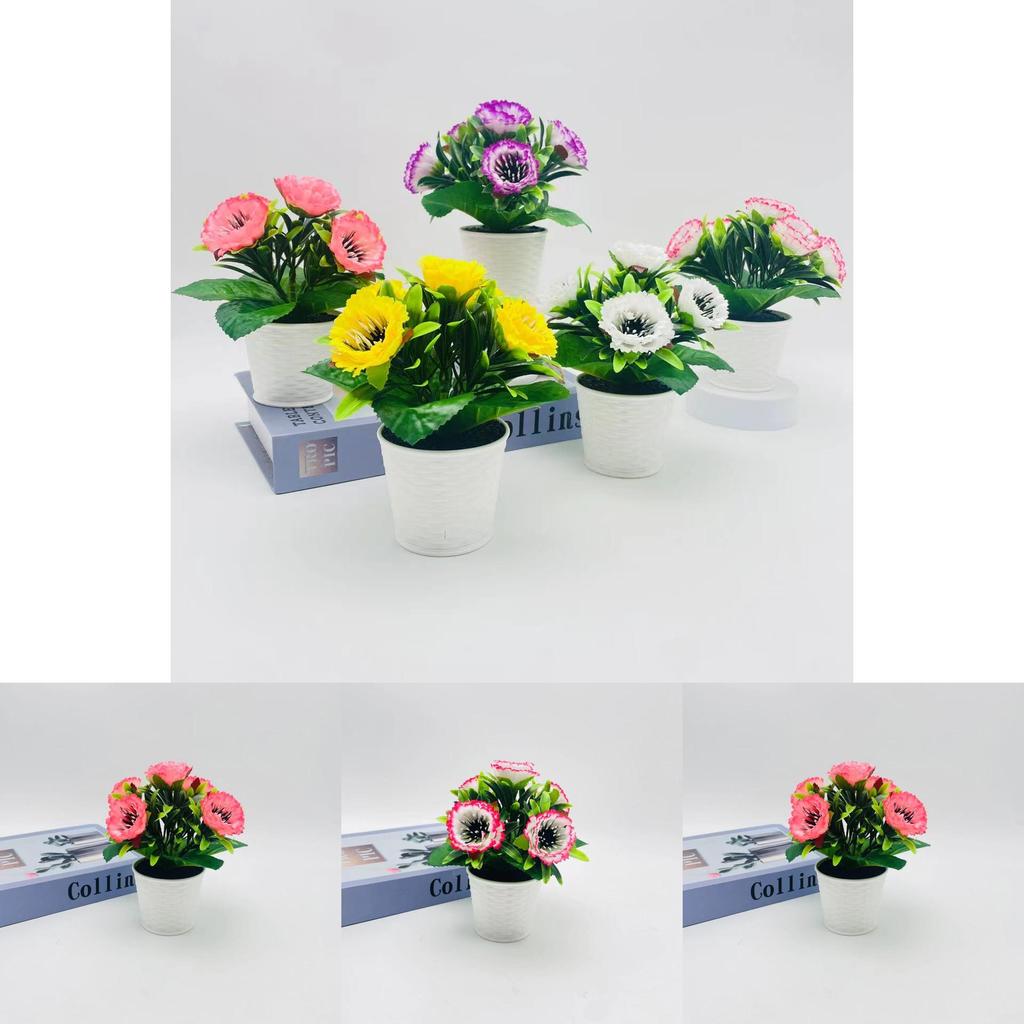 Peony Artificial Flower Mini Potted Plant For Photography Home Decor And Wedding Events