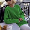 Einfarbiger Rundhals-Pullover Herbst Lockerer Strickpullover Ins Pullover Pullover Damen
