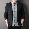 Men’s Casual Two-in-One Shirt Collar Knit Cardigan