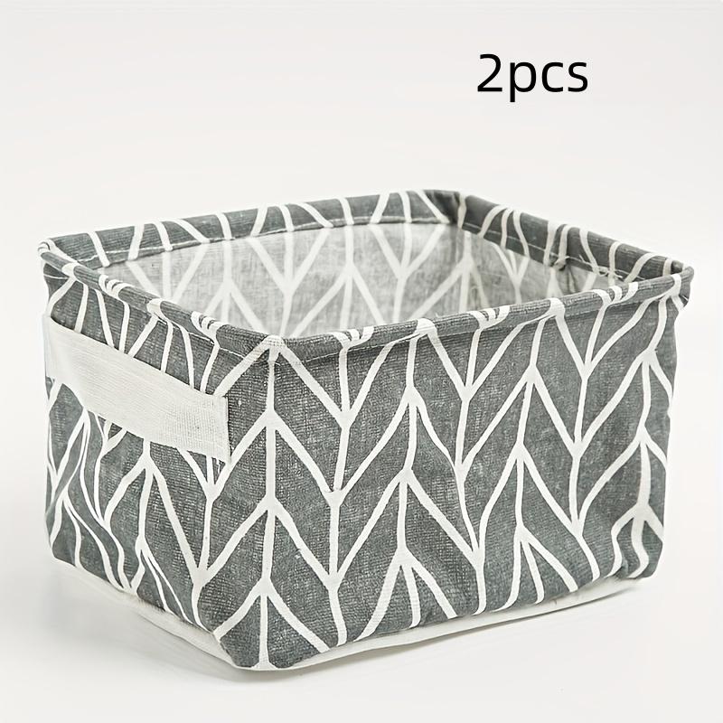 2Pcs/Nordic Style Cotton and Linen Storage Basket, Square Storage Basket, Home Organization Box, Drawer Storage Organizer
