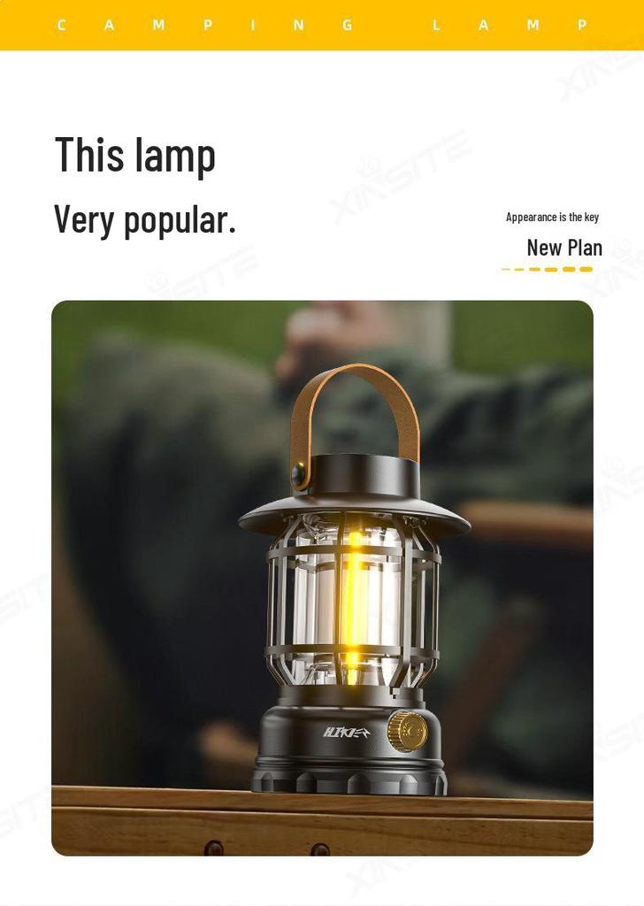 Solar-Powered Long-Lasting Camping Kerosene Lantern for Outdoor Ambient Light and Tent Lighting