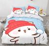 Peach Cat Bedding Quilt Cover Set 3Pcs Bedding Set Goma Cute Cats Duvet Cover Infantil Bedclothes Single Double Queen King Size