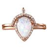 New European and American Women's Ring Accessories Inlaid Opal Ring, Silver Opal Women's Ring