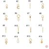 Color CZ Gemstone Pearl Permanent Bulk Pendant Diy 925 Sterling Silver Single Earring Charms for Hoop Jewelry Making Gold Plated