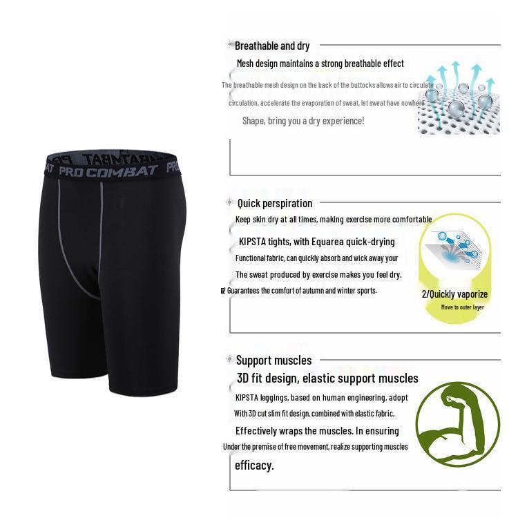 Men's Breathable Sweat-Wicking Compression Running Shorts for Outdoor Sports & Gym