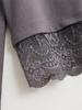 Retro Lace Hem Long Sleeve Spicy Girl Fitted Top