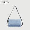 Fashionable Denim Underarm Bag High-End Chain Shoulder Messenger Bag All-Match Small Square Bag
