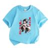 Kids Boys Girls 100% Cotton Crew Neck Short Sleeve T-Shirt, Cute Anime Character Print Casual Summer Tees for Cartoon Demon Slayer Fans Daily Wear Out
