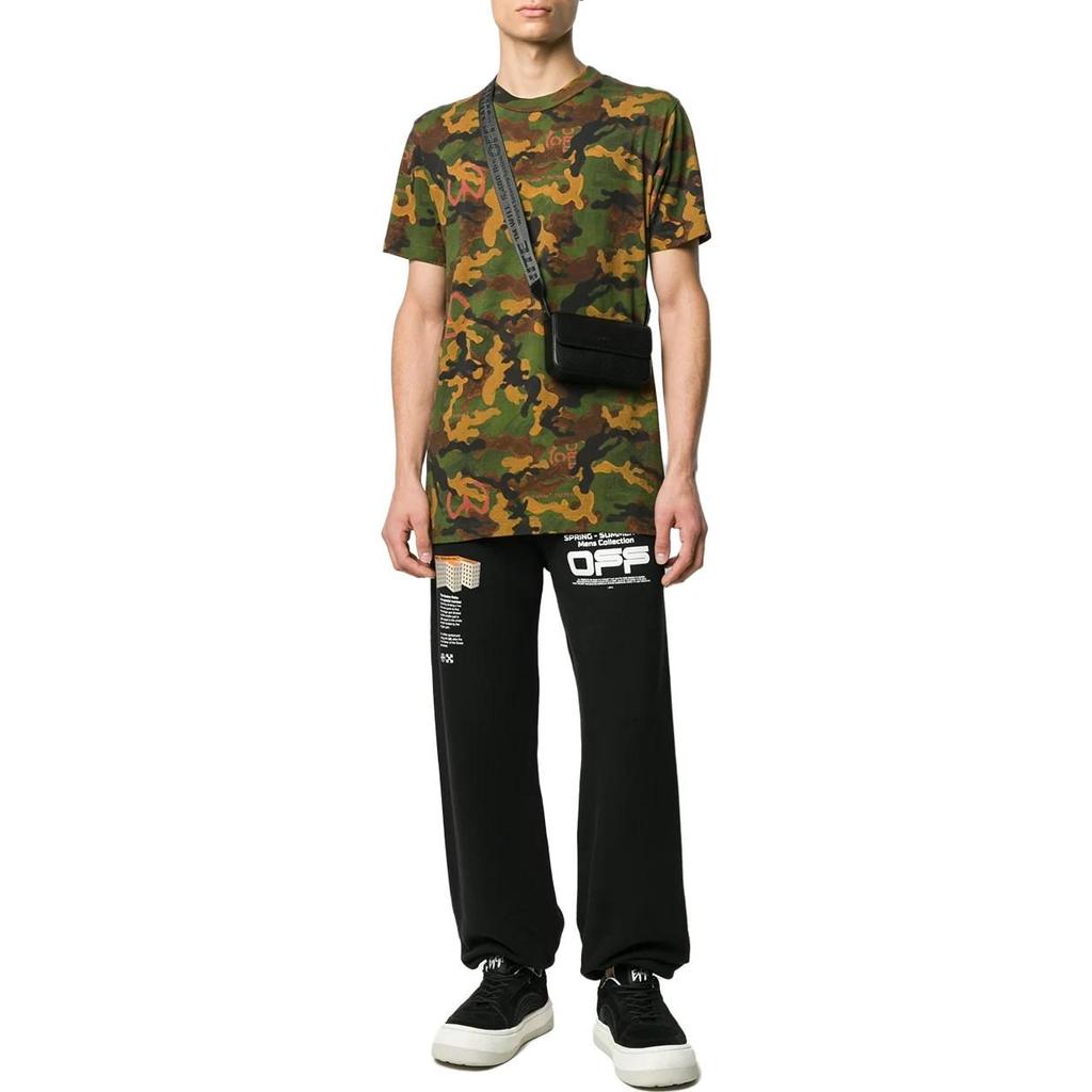 OFF WHITE T Shirts Men's Camouflage Crew Neck Moderate Straight Fit OMAA027R201850169910