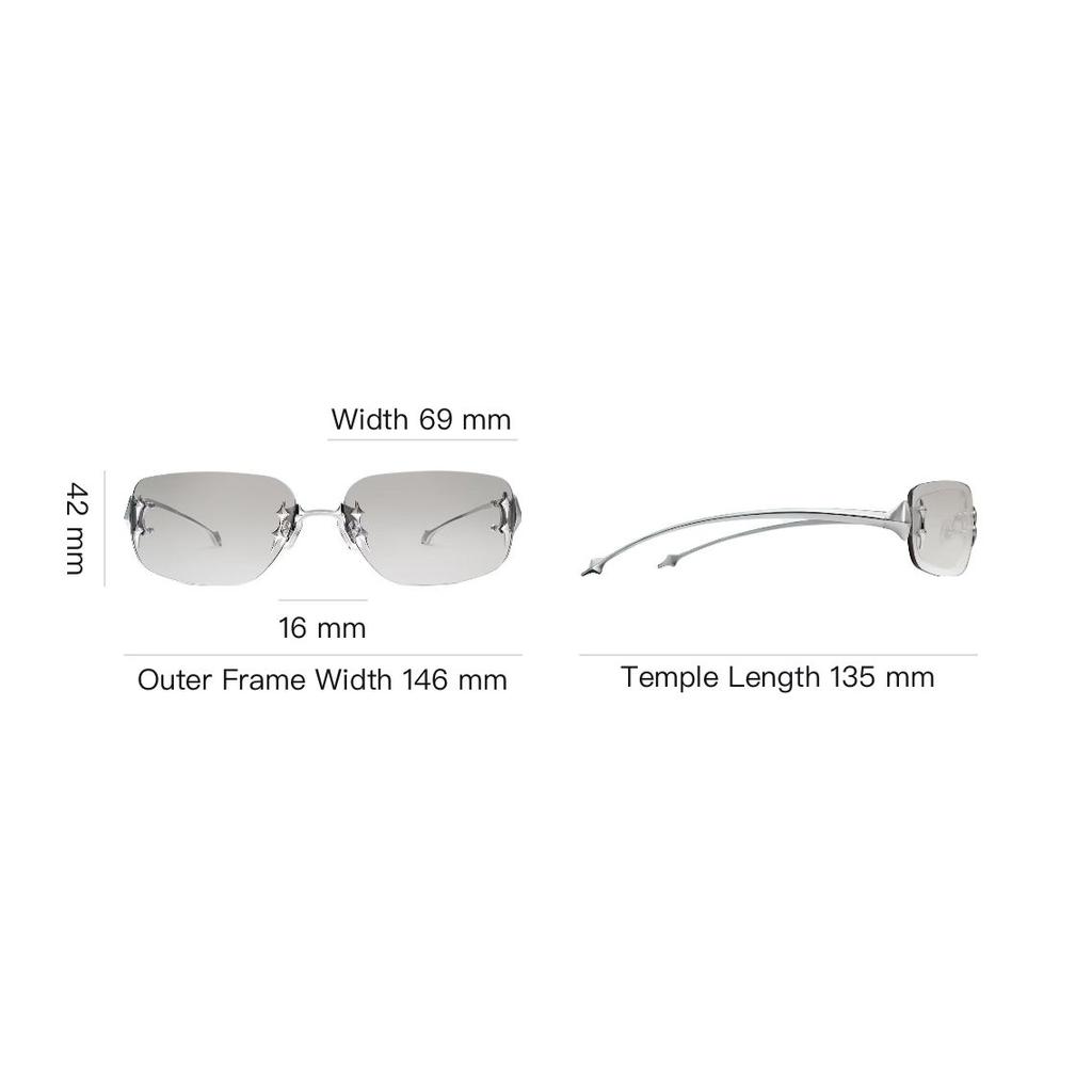 Gentle Monster Ochelari de soare pătrați metalici cu logo îndrăzneț Ochelari de soare unisex Argintiu TTL-02-BRG