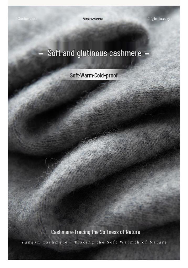 Round Neck Loose Cashmere Cardigan: Women's Long Sleeve Knit Sweater with Pockets - Autumn/Winter Outerwear.