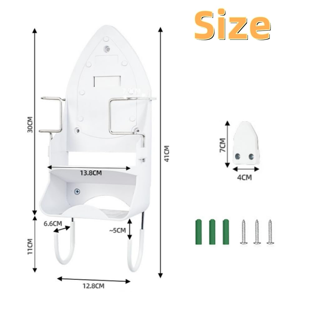 Wall Mount Ironing Board Wall Mount Ironing Board Laundry Room Storage Electric Iron Holder with Removable Ironing Board Iron, Hanger, Holder,