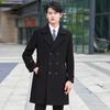 Toluoman Herren Mittellanger Gefütterter Wollmischungs Business-Mantel