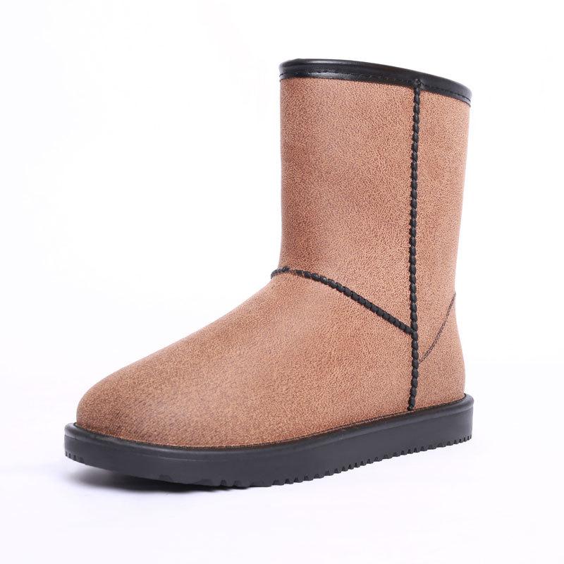 

Water shoes winter velvet rain boots waterproof rain shoes women s medium tube warm snow boots integrated water boots student thickened cotton shoes 36 [one size too large] коричневий