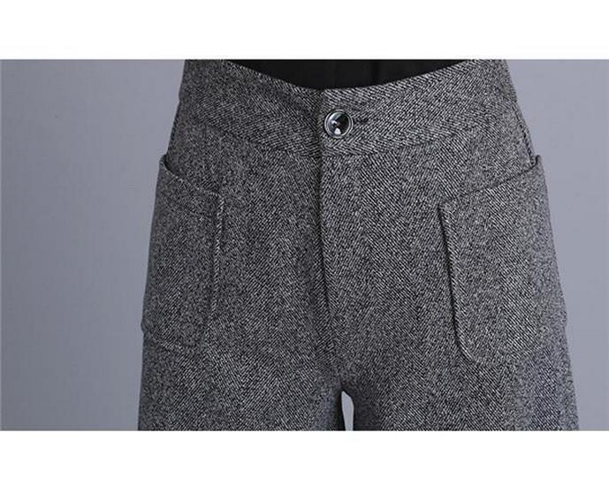 High Waist Wool Flared Wide-Leg Trousers for Autumn/Winter