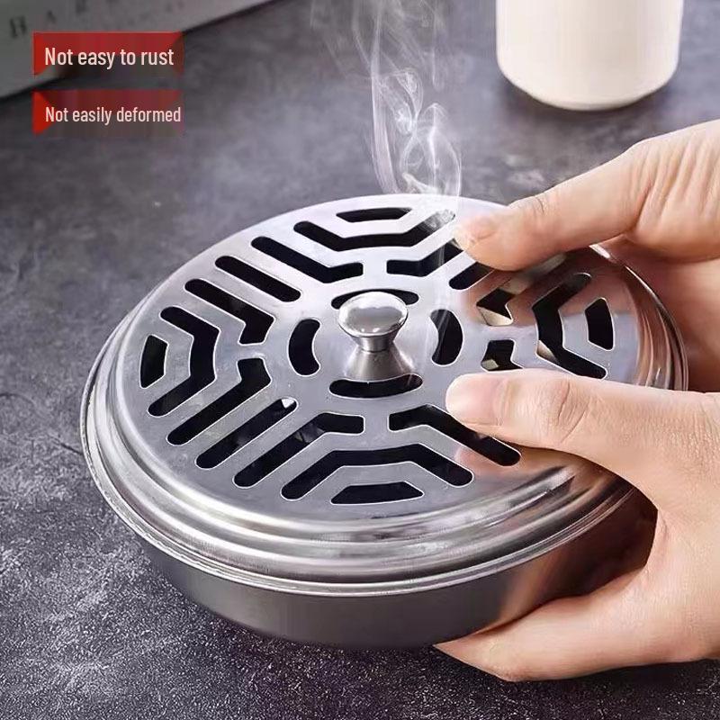 Large Portable Colored Mosquito Coil Holder with Ash Catcher for Household and Outdoor Use