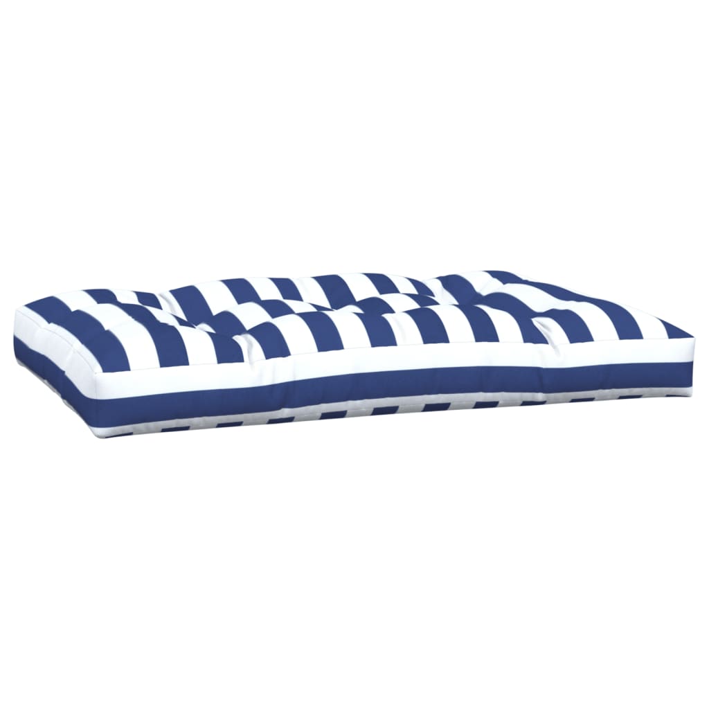 2 Piece Pallet Cushions Blue & White Striped Fabric