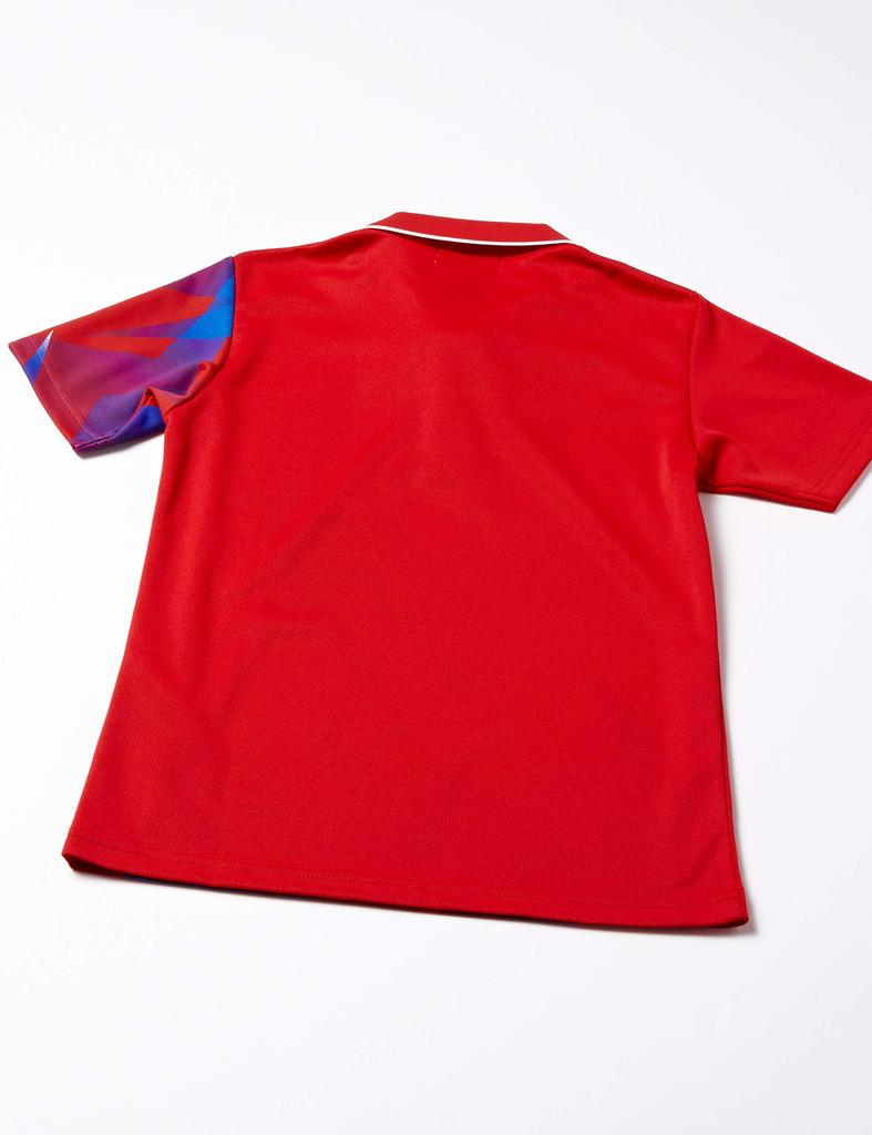 YONEX Short Sleeve Game Sunset Red Japan J120 To Japanese Size Kids' Shirt, (496), (equivalent 120)