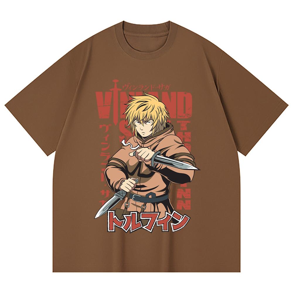 230 Gsm 100% Cotton Vinland Saga V1 Thorfinn Print Unisex Heavy Cotton T Shirt