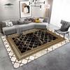 Tapis Abstrait Doré de Luxe pour Chambre Tapis de Grande Surface Tapis Côté Canapé Tapis de Salon Flanelle Douce Tapis de Sol de Salon Décoration