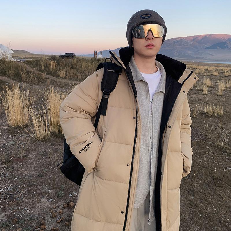 Sports Couple's Medium and Long Knee-length Cotton-padded Clothes for Men and Women's Winter New Trend Hooded Coat Down Cotton-padded Jacket
