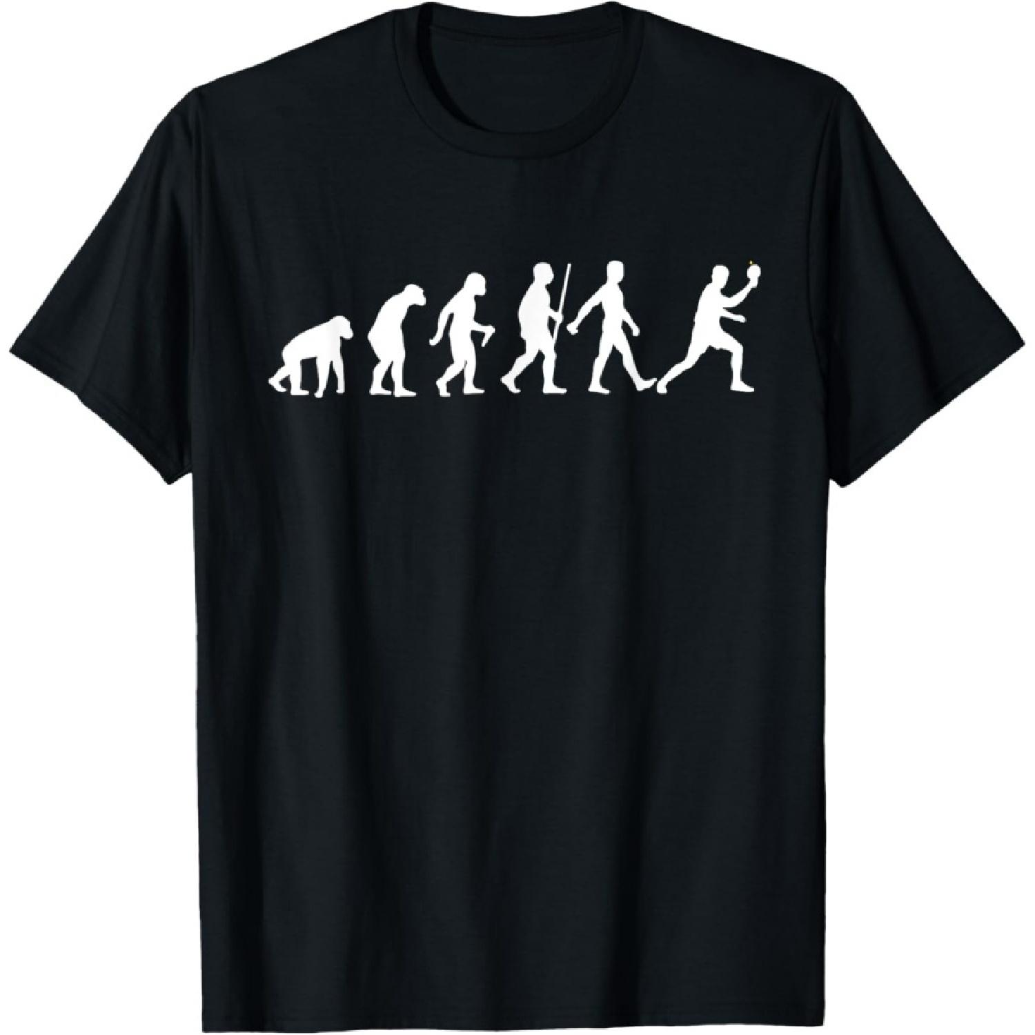 Смешной подарок для пинг-понга Мужчины Женщины Игрок в настольный теннис Эволюция Футболка(1) S