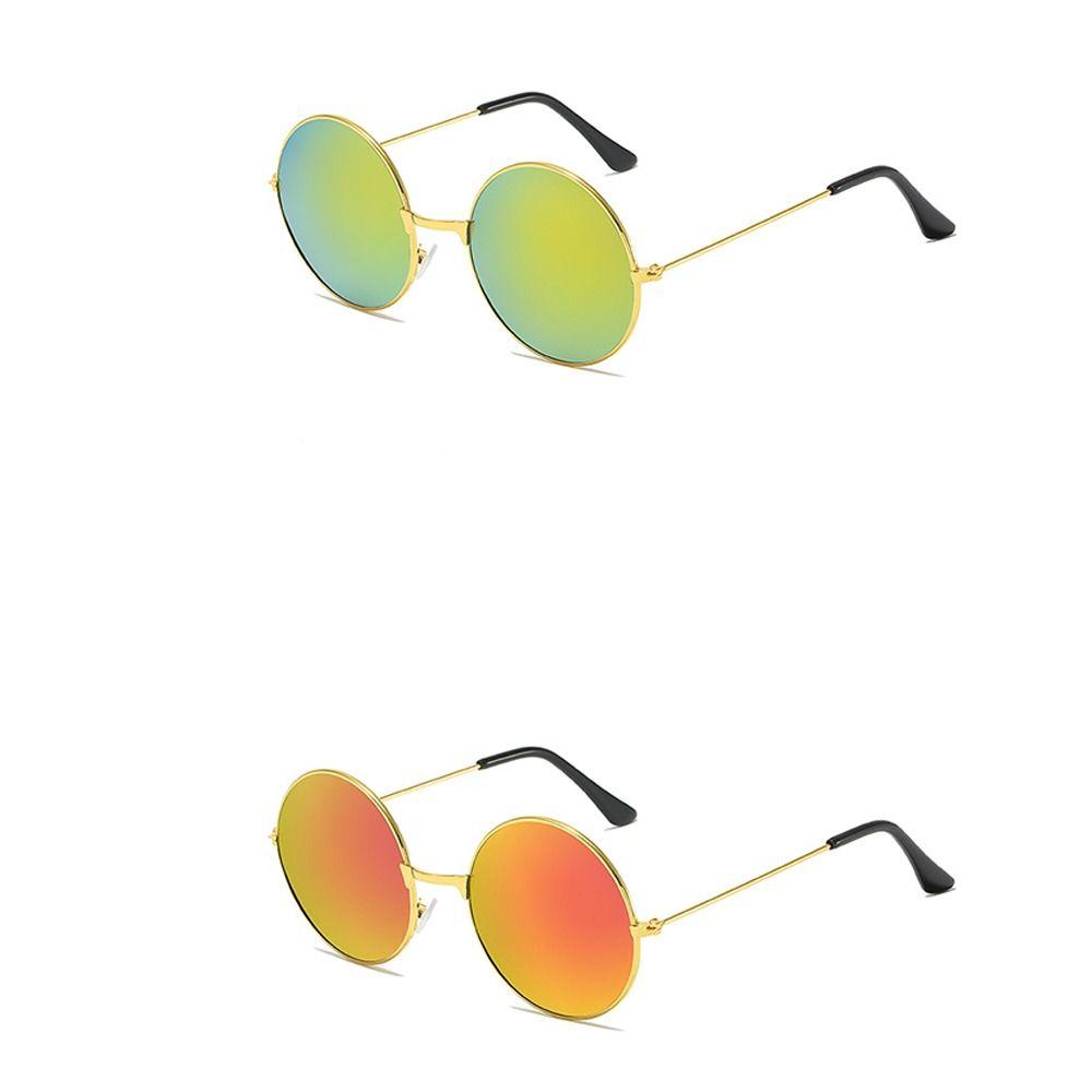 Metal Round-frame Sunglasses Anti UV Candy Color Lens Shades Eyewear Hip Hop Street Photography Circle Sun Glasses
