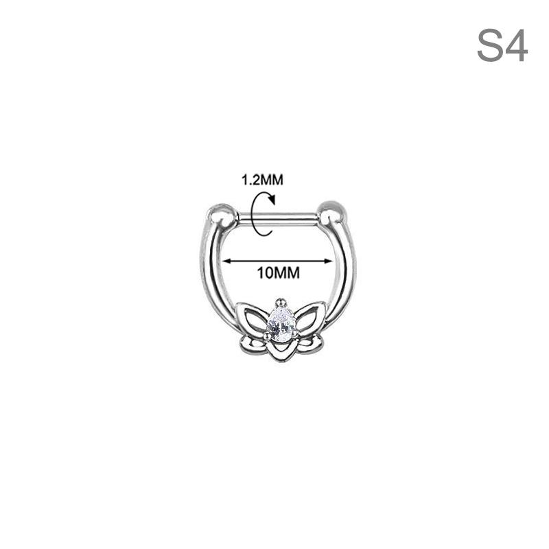 Cheap Crystal Septum Bee Heart Bat Pattern Nose Ring Ear Helix